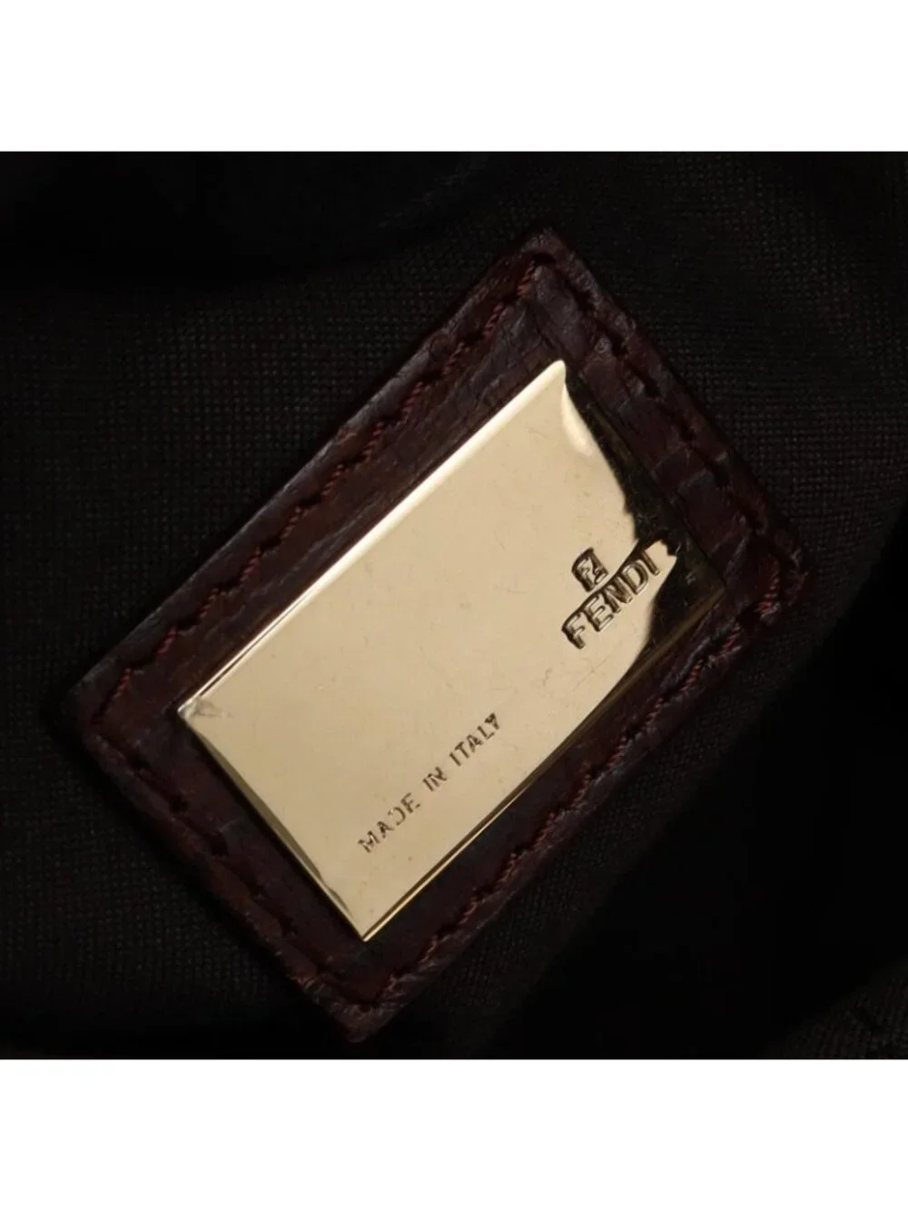 Fendi Tote Bag Zucchino Beige Brown Canvas Leather